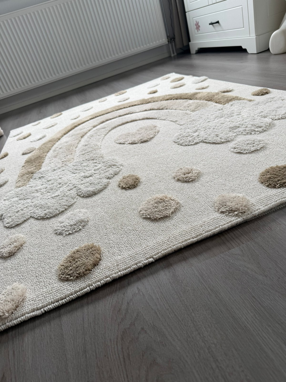 Vloerkleed kinderkamer., Ophalen, 100 tot 150 cm, Beige, Zo goed als nieuw