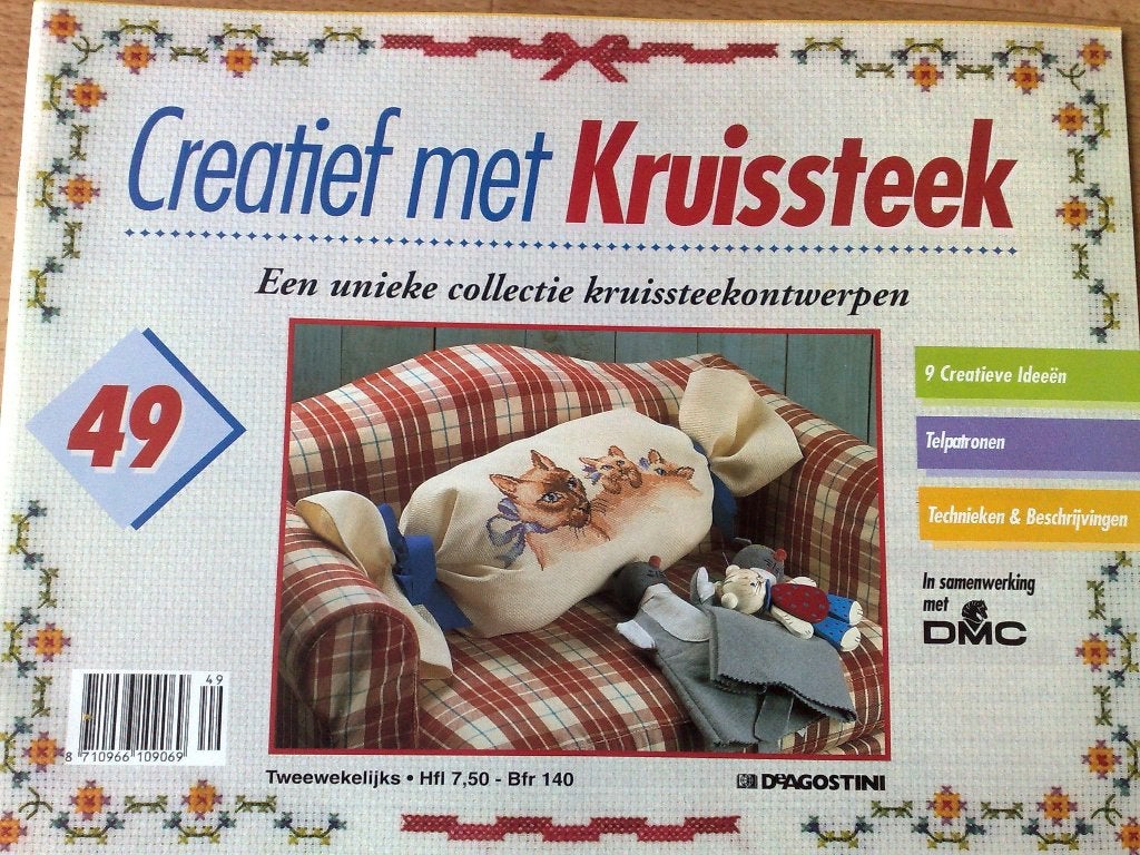 Borduurbladen Creatief met kruissteek van nr. 49 t/m 65, Hobby en Vrije tijd, Verzenden, Zo goed als nieuw, Patroon