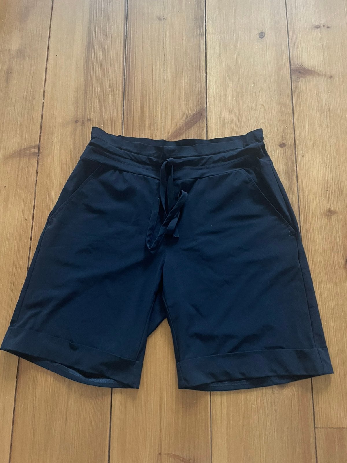 Mooie blauwe travelstof bermuda Studio Anneloes, S/M, Kleding | Dames, Maat 38/40 (M), Kort, Zo goed als nieuw, Verzenden