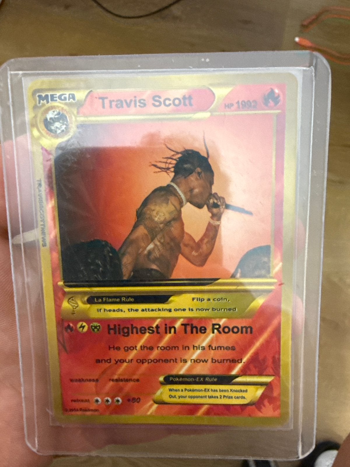 Travis Scott Pokémon-stijl kaart - Uniek verzamelobject, Ophalen of Verzenden, Zo goed als nieuw, Losse kaart