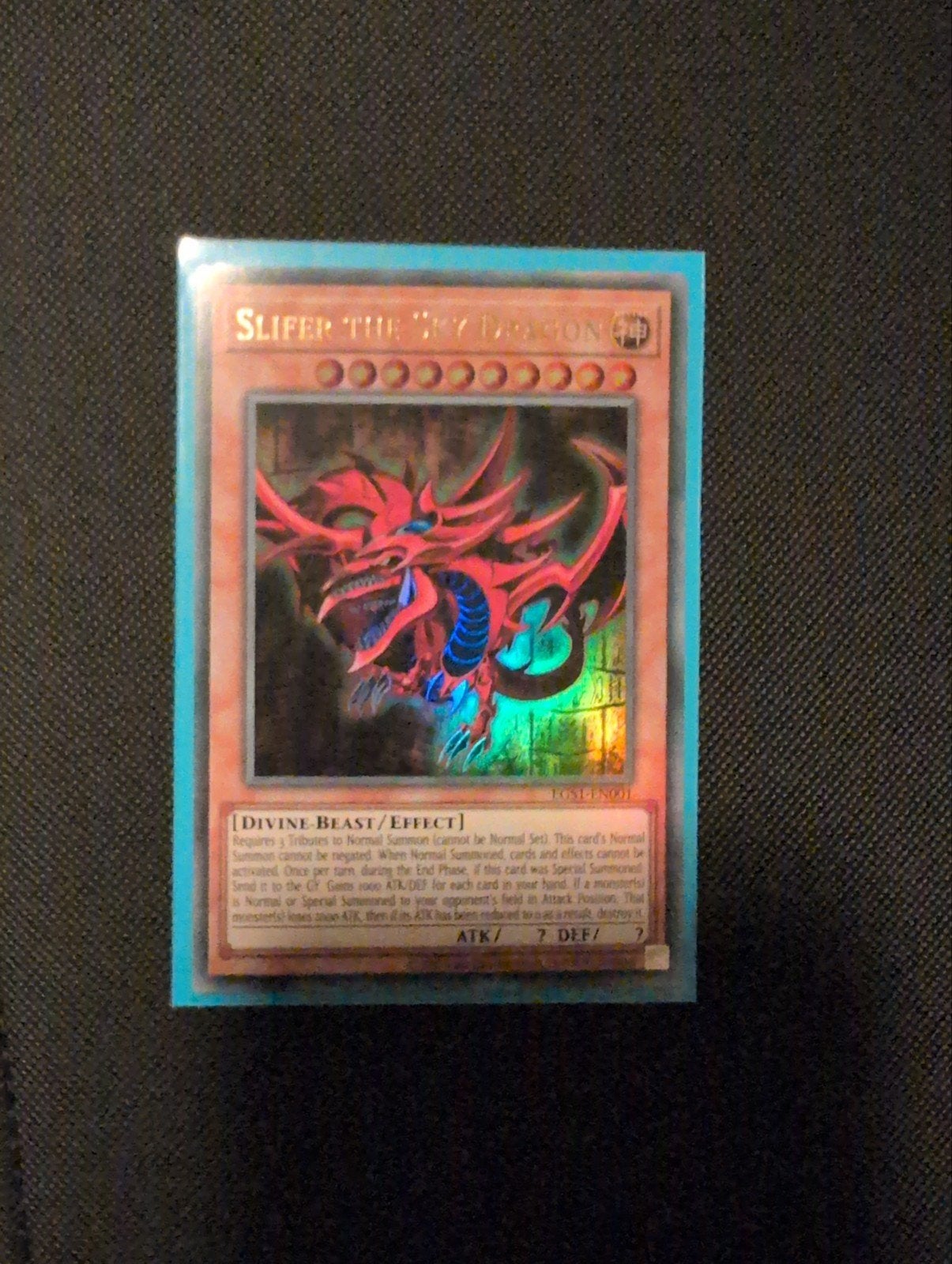 Yu-Gi-Oh! Slifer the Sky Dragon - God Card, Ophalen of Verzenden, Zo goed als nieuw, Losse kaart, Foil