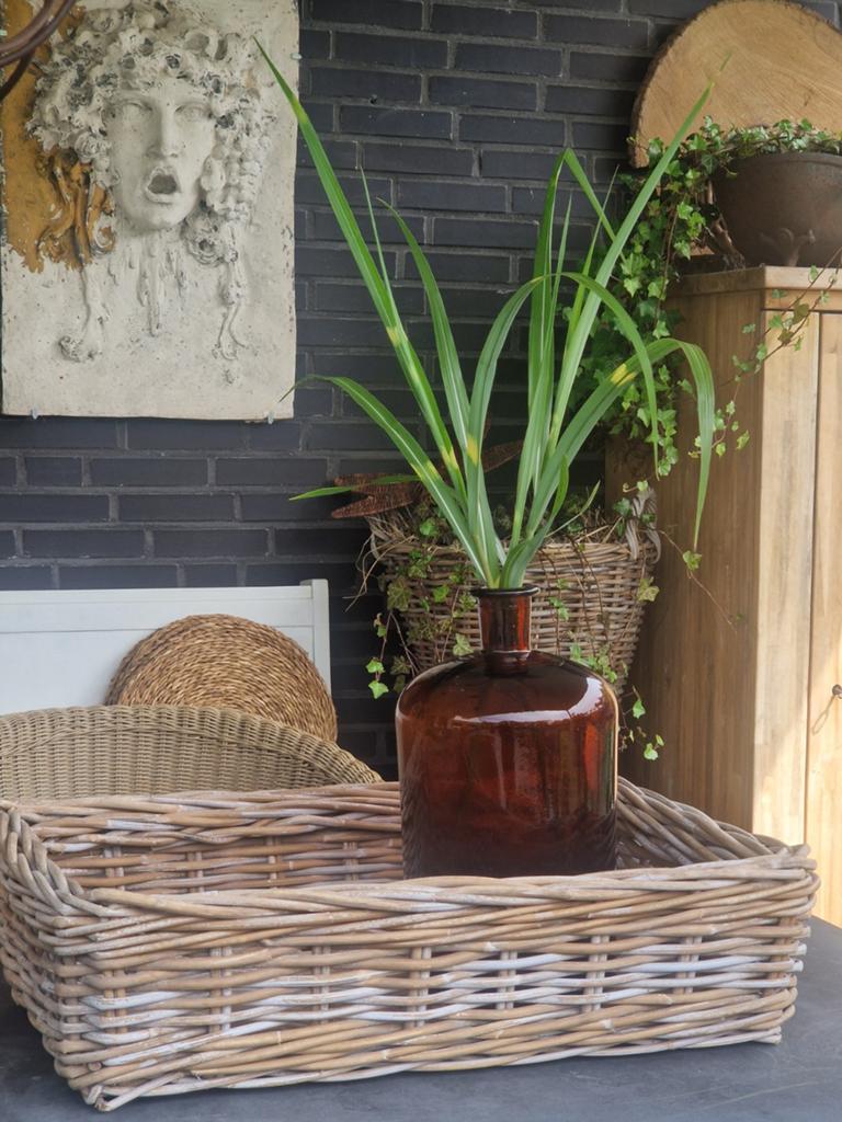 Mooie brocante rotan / rieten mand in nieuw staat: 39 x 57, Ophalen, Rechthoekig