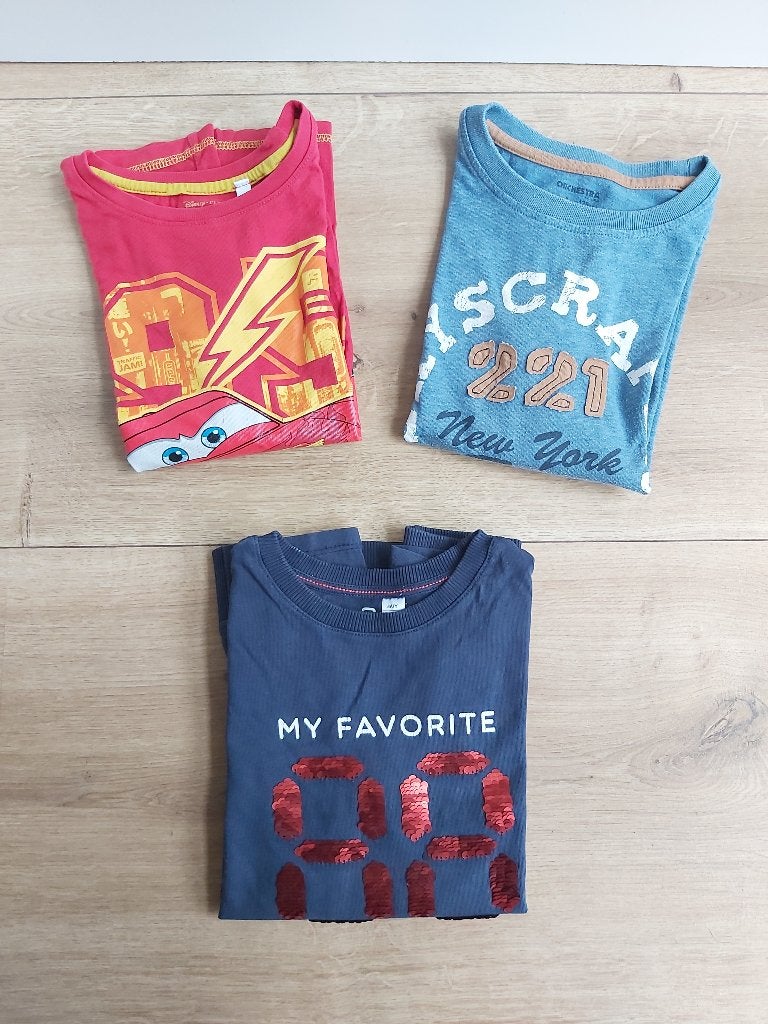 👕 T-Shirts lange mouw | 3 stuks | jongen | maat 122/128, Gebruikt, Shirt of Longsleeve, Jongen, Diverse merken