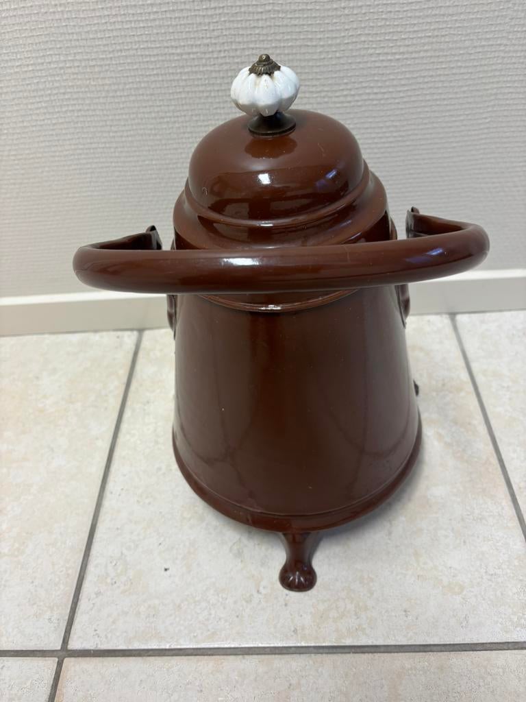 Antieke emaille doofpot 38cm hoog zeer goede staat, Antiek en Kunst, Antiek | Emaille, Ophalen of Verzenden