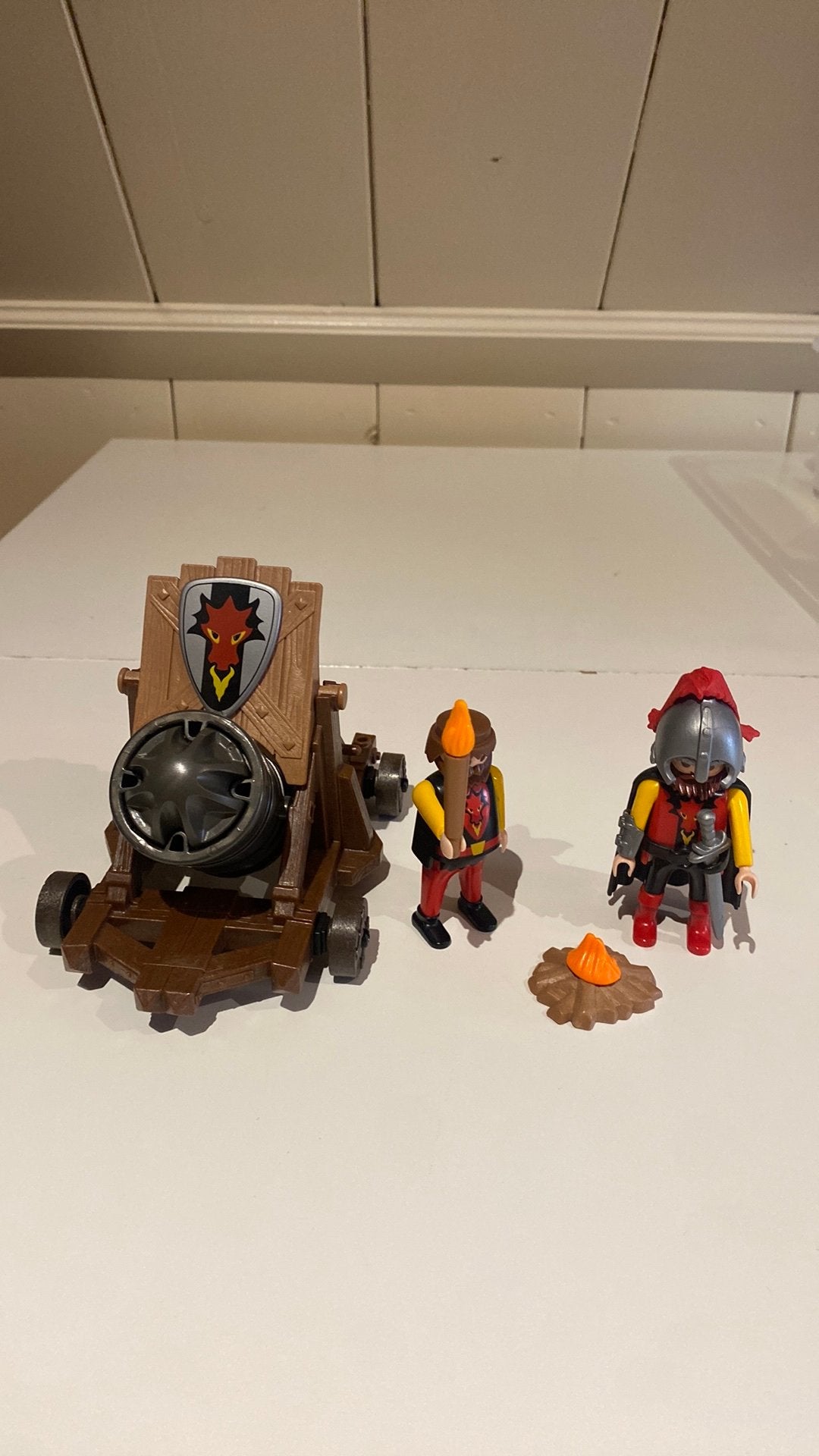Playmobil drakenridders met kanon nummer 3320, Gebruikt, Complete set, Overige typen, Ophalen of Verzenden