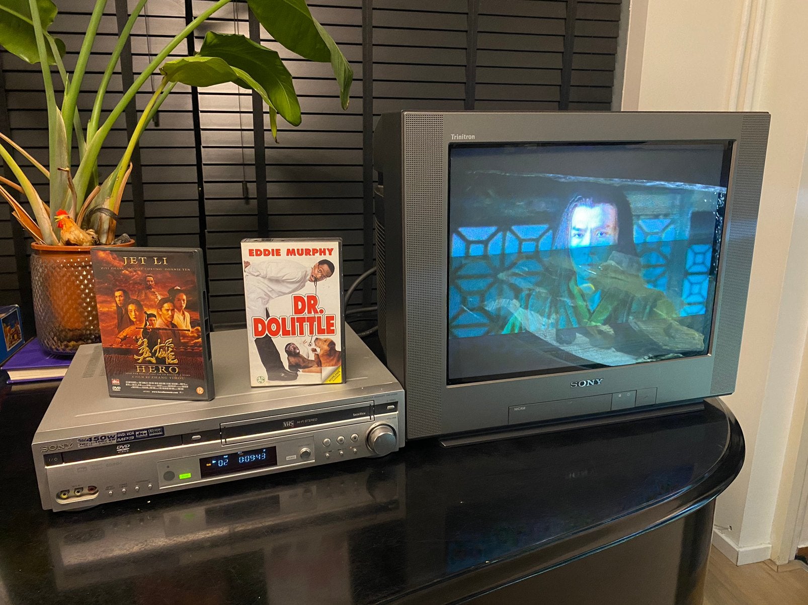 Sony Tinitron combo dvd vhs CRT retro combo Video casette 90, Ophalen of Verzenden, Zo goed als nieuw, 50 Hz, Sony