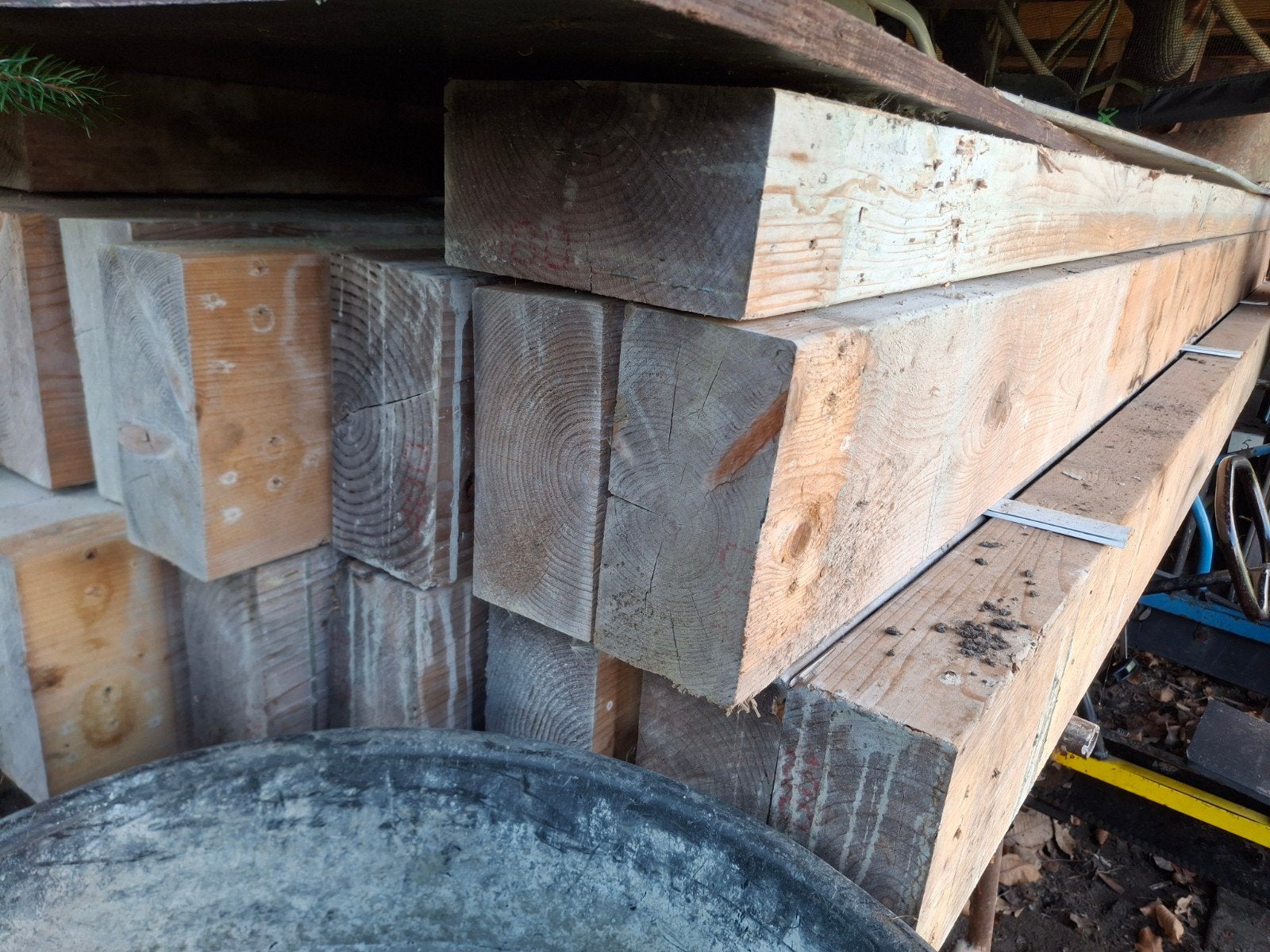Gebruikte Vuren Balken 200x100 mm - Diverse Lengtes, Ophalen, Gebruikt, Balk, Vuren