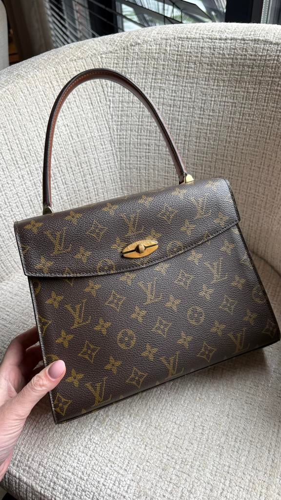 Louis Vuitton Malesherbes, Ophalen of Verzenden, Zo goed als nieuw, Bruin, Handtas