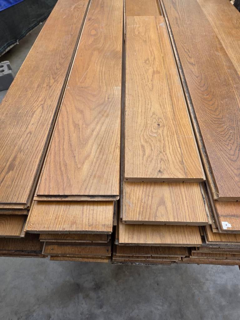 Eiken houten vloeren massief, Ophalen, Gebruikt, Vloerdelen of -planken, 10 m² of meer