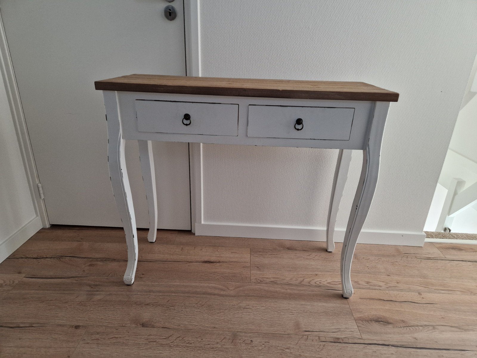Sidetable / Console tafel met 2 lades, Ophalen, Gebruikt, 50 tot 100 cm, Landelijke stijl