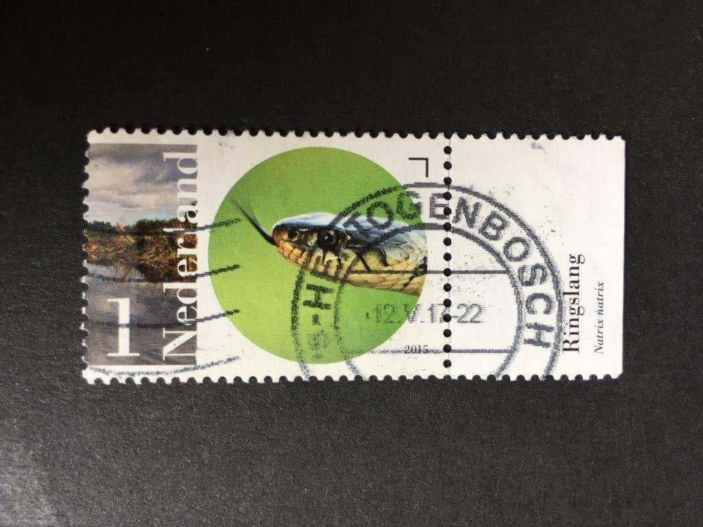 3249 Nederland 2015 NVPH 3294 Ringslang met tab - gestempeld, Ophalen of Verzenden, Na 1940, Gestempeld