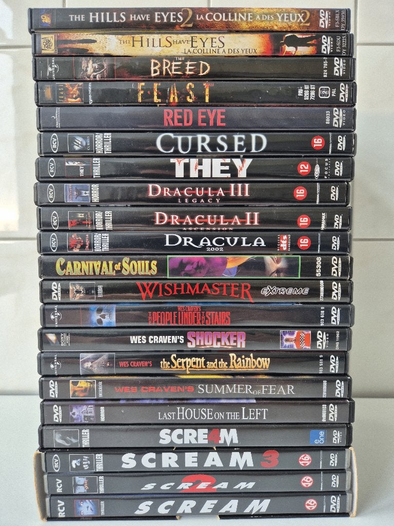 Wes Craven Collectie - 21 Titels, Alle leeftijden, Ophalen of Verzenden, Zo goed als nieuw, Overige genres