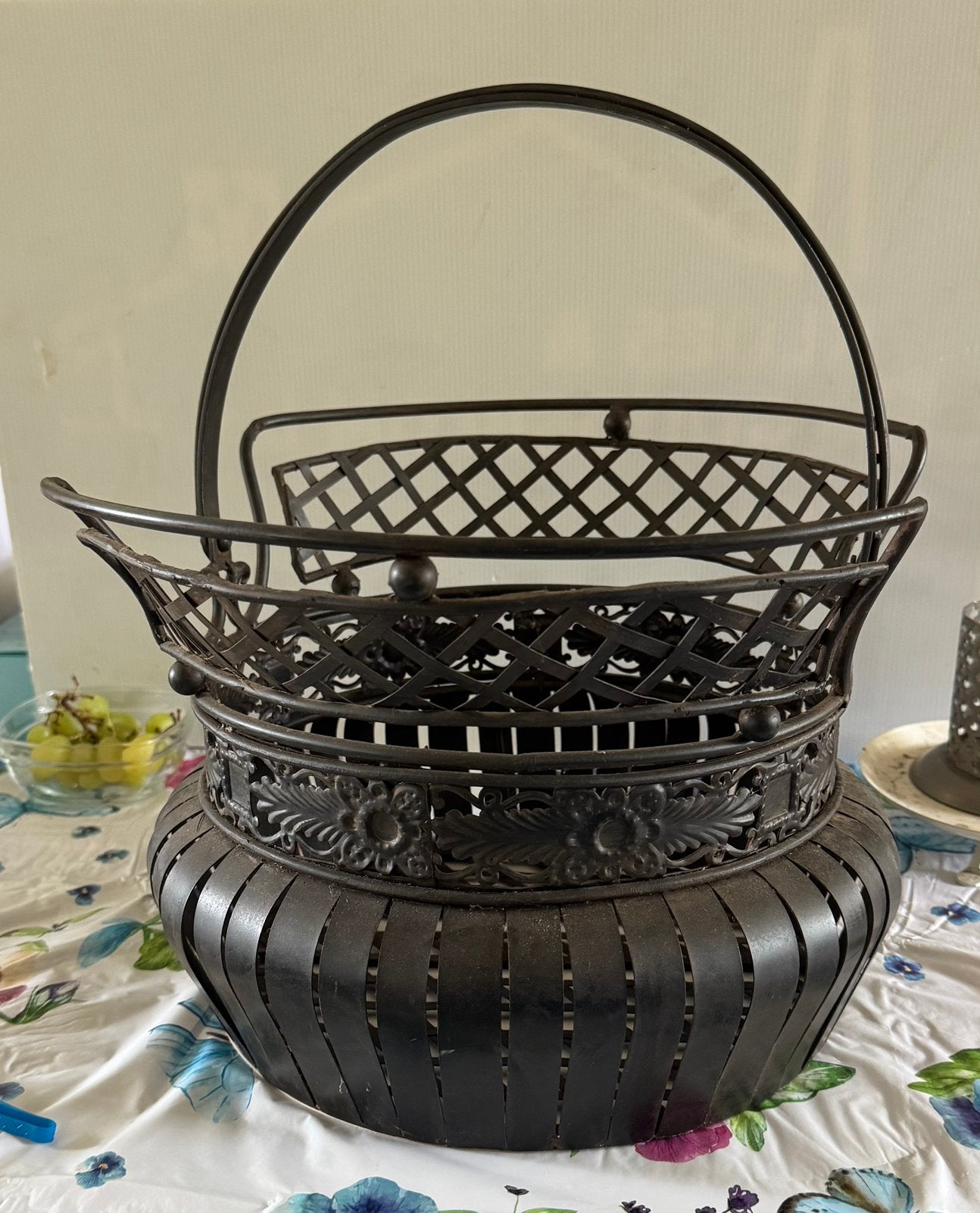 Metalen mand met hengsel, Ophalen of Verzenden