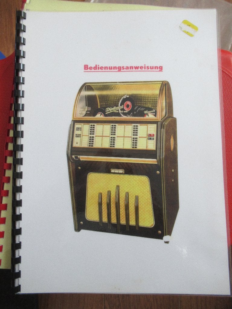 WIEGANDT jukeboxen, service manual voor de Diplomat, Ophalen of Verzenden, Nieuw, 1950 tot 1960, Overige merken