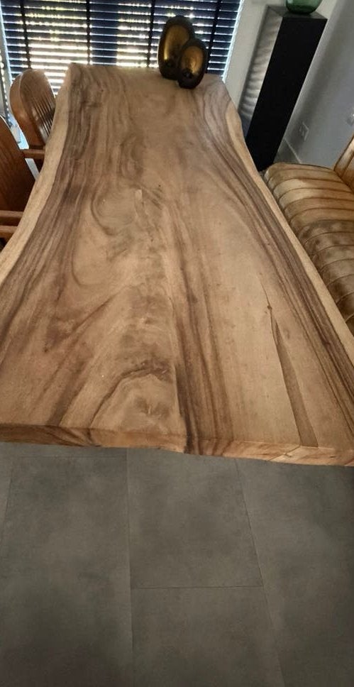 Eettafel van Suarhout met zwart spinpoten, Huis en Inrichting, Tafels | Eettafels, Ophalen, 100 tot 150 cm, 200 cm of meer, Zo goed als nieuw