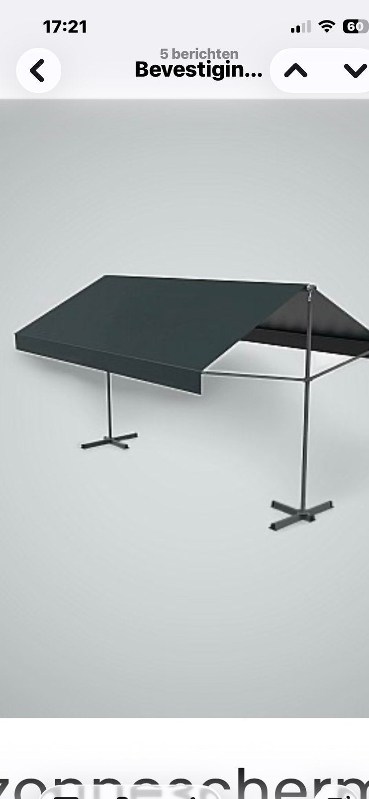 Dubbel hellend zonnescherm 4x3 meter, Tuin en Terras, Ophalen, Overige typen, Nieuw, 250 cm tot 450 cm