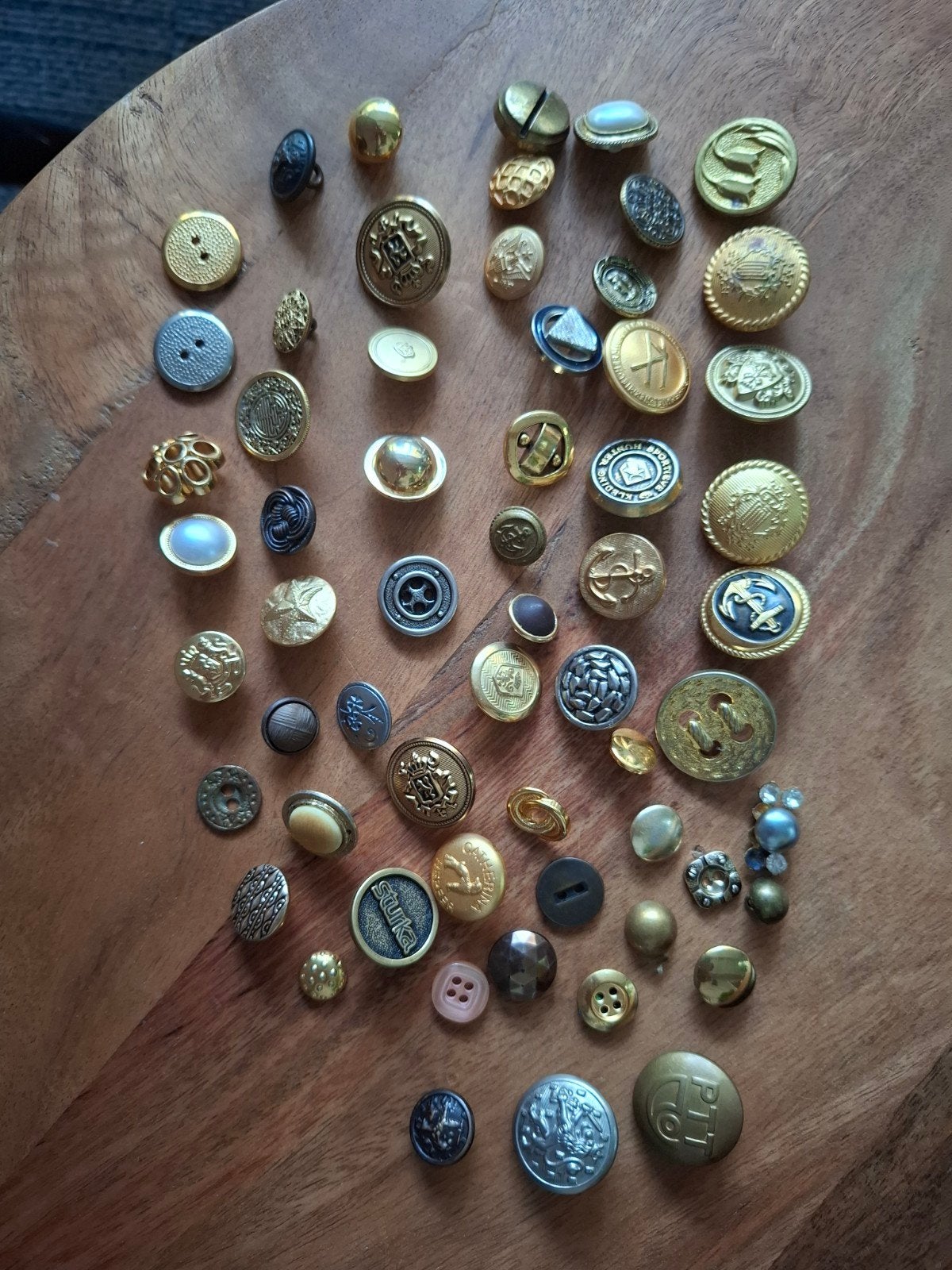 Groot Lot Vintage Knopen: PTT, Leger & Blazers (50+ st.), Verzenden, Gebruikt, Knoop of Knopen