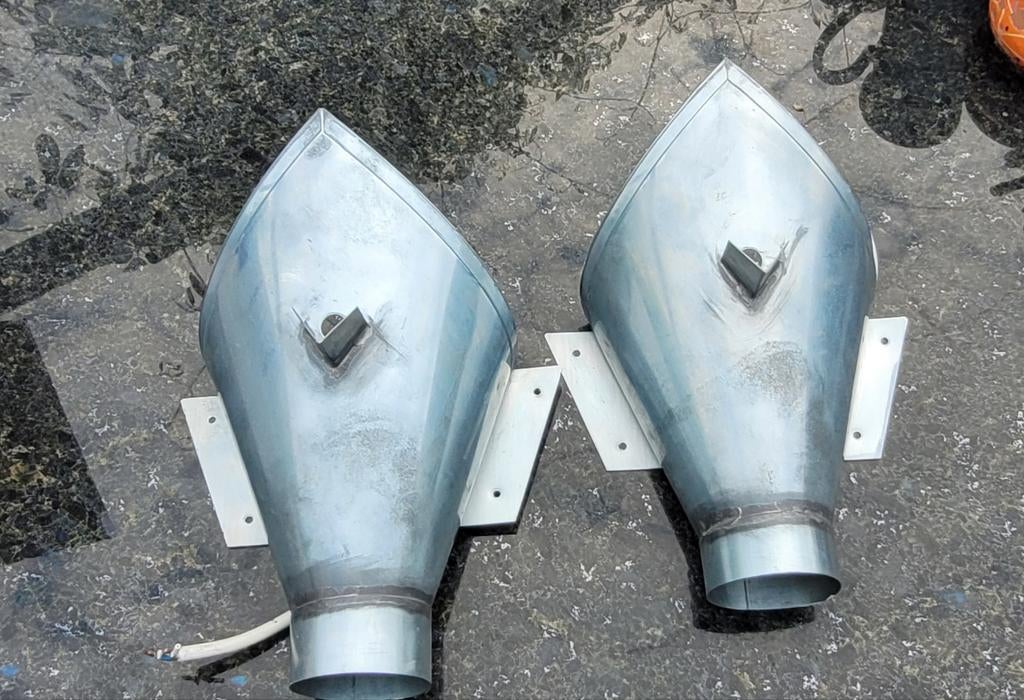 Zinken wandlampjes (2 stuks), Ophalen of Verzenden, Gebruikt, Minder dan 50 cm