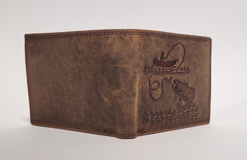 vissers bootje vissen portemonnee van echt leer bruin wallet, Sieraden, Tassen en Uiterlijk, Portemonnees, Info@deconoord.nl, Bruin