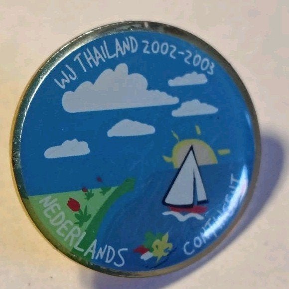 Scouting WJ Thailand 2002-2003 Nederlands Contingent Pin, Verzamelen, Ophalen of Verzenden, Embleem, Speld of Insigne