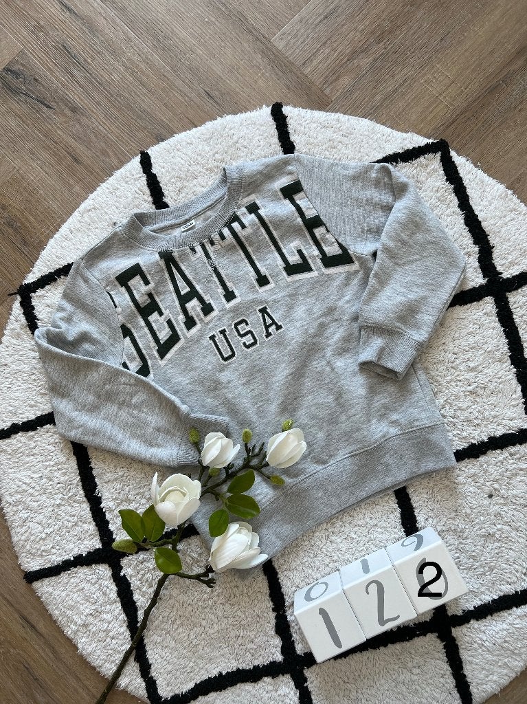 Heel goed grijs Seattle print Zeeman sweater trui 122 128, Zeeman, Jongen of Meisje, Trui of Vest, Ophalen of Verzenden