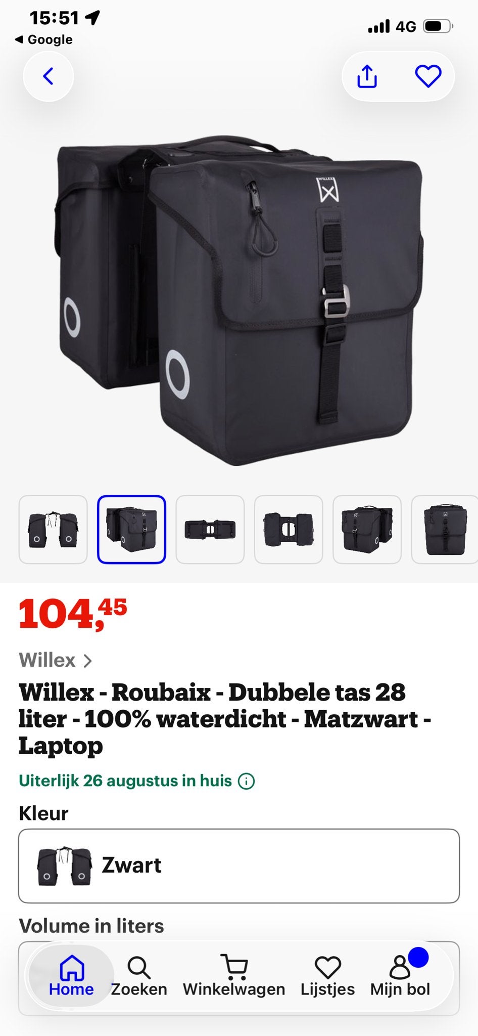 Willex Roubaix Dubbele Fietstas 28L Waterdicht Zwart, Ophalen of Verzenden, Zo goed als nieuw