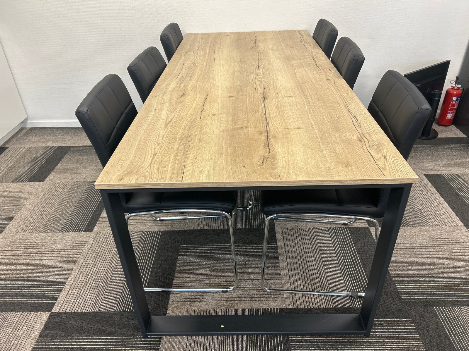 Eettafel met 6 stoelen - Zo goed als nieuw, Ophalen, 100 tot 150 cm, Eikenhout, 200 cm of meer
