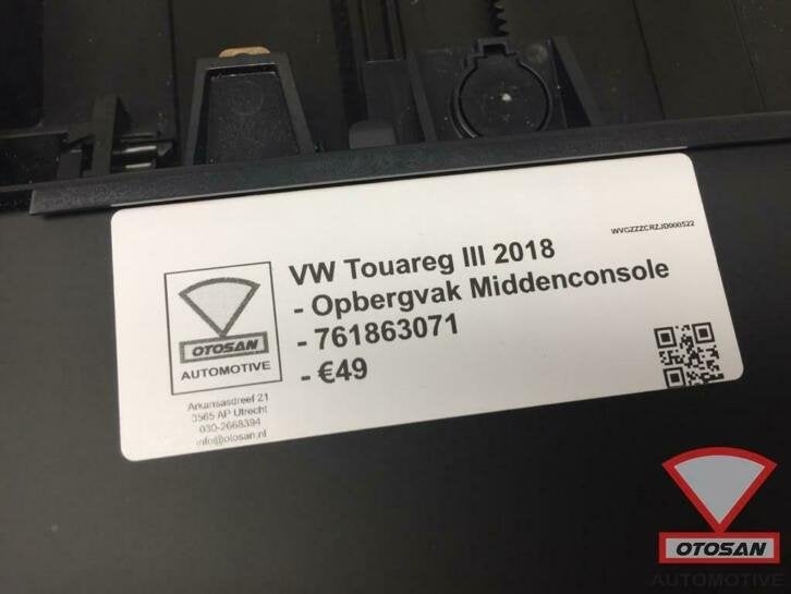 vw touareg iii 2018 opbergvak middenconsole 761863071, Gebruikt, Volkswagen, Volkswagen AG, Berliner Ring 2
38440  Wolfsburg, DE