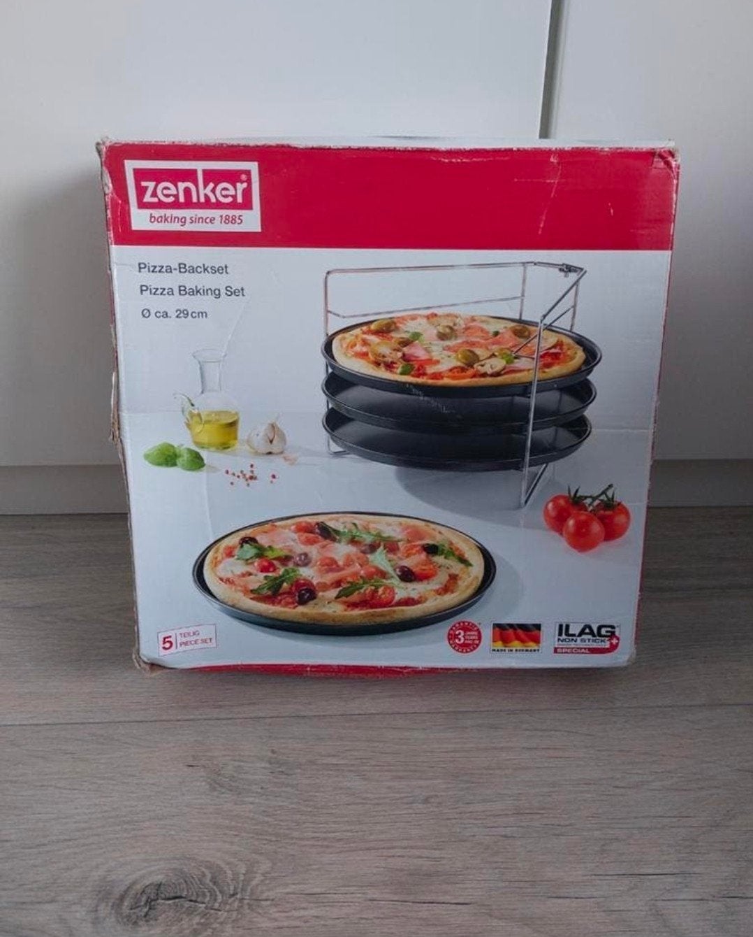 Zenker Pizza-Backset - 5-delig, Ø 29 cm, Ophalen, Overige typen, Nieuw, Zwart