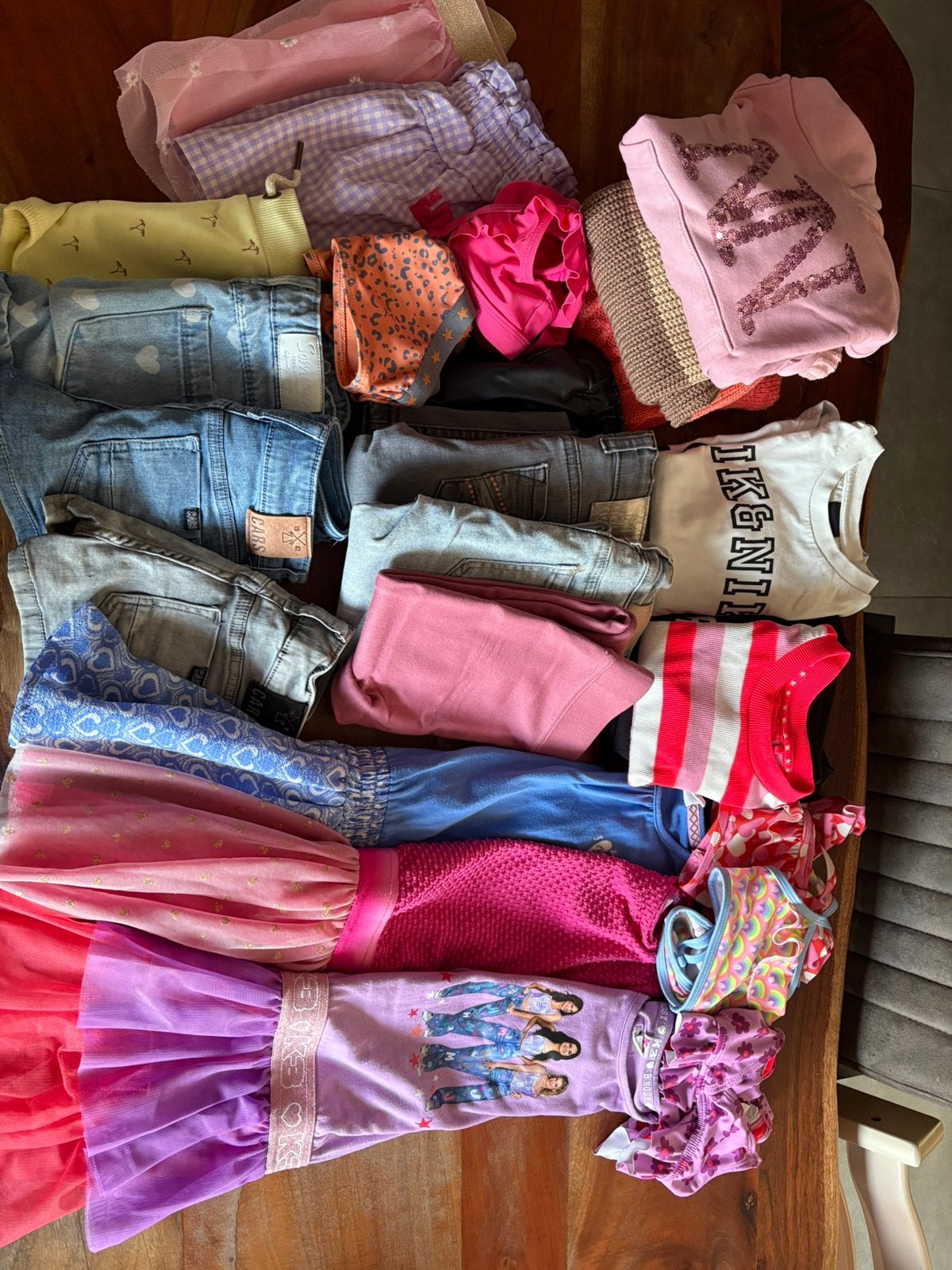 50 stuks merk meisjes kleding 104-116, Ophalen of Verzenden, Zo goed als nieuw, Meisje