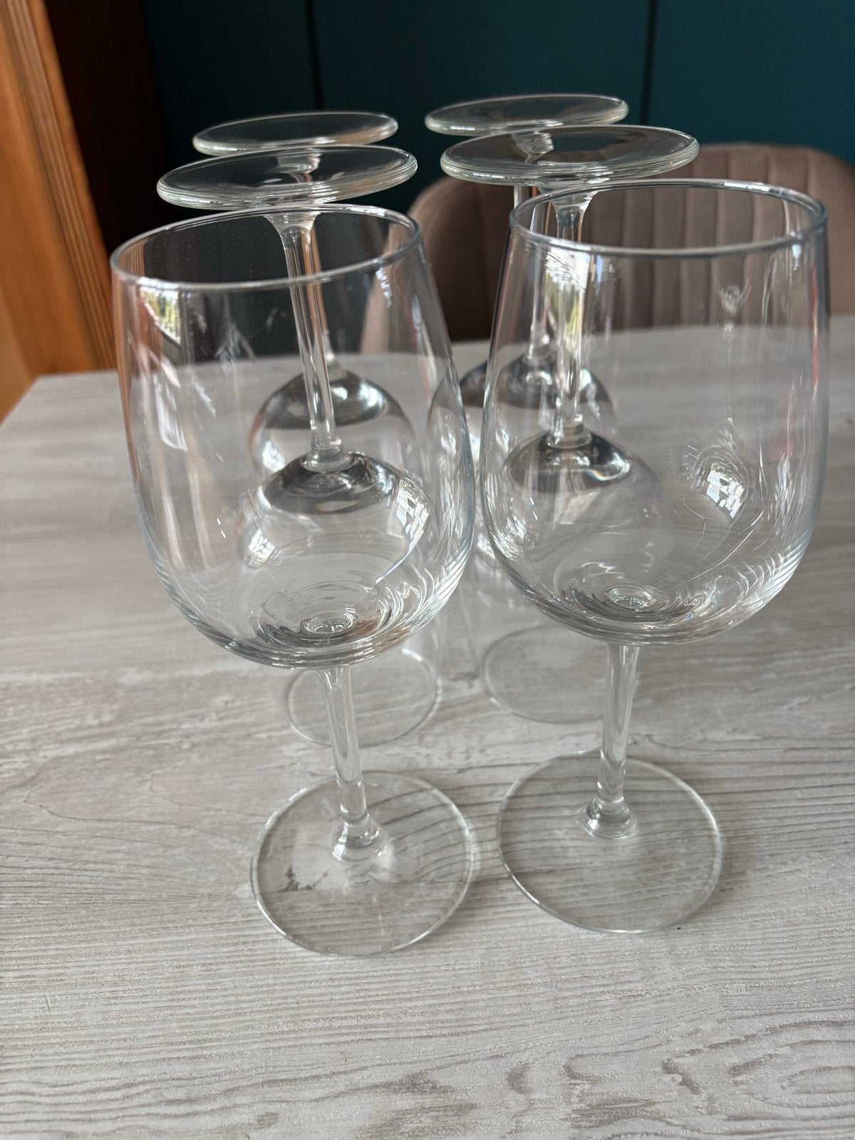 Set van 6 wijnglazen - 20 cm hoog, Overige typen, Ophalen of Verzenden, Zo goed als nieuw, Glas