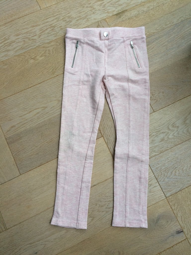 zgan lichtroze broek met ritsjes van de H&M maat 116, Broek, Meisje, H&M, Ophalen of Verzenden