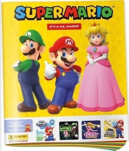 Dubbele Panini plaatjes Super Mario - It's a me!, Ophalen of Verzenden, Nieuw, Strip of Tekenfilm