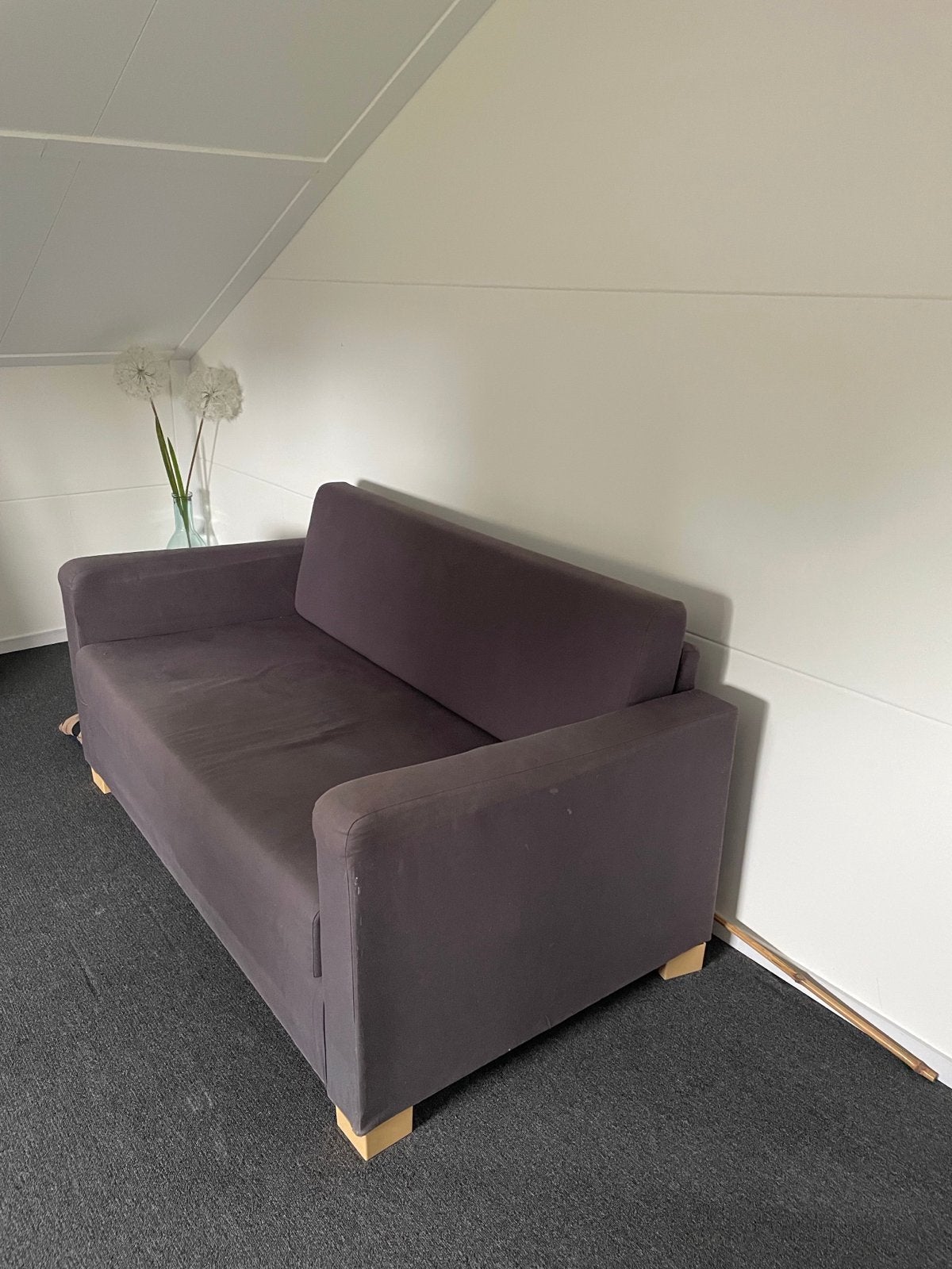 Donkergrijze slaapbank - Compact en functioneel, Gebruikt, Tweepersoons, Ophalen of Verzenden, Overige maten