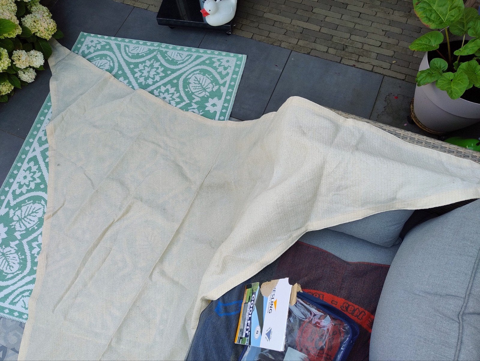 Nesling Coolfit Schaduwdoek Driehoek 360 cm Zand, Verzenden, Zo goed als nieuw