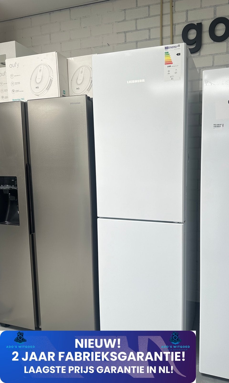 LIEBHERR NoFrost Koelvriescombinatie Koelkast 359L, Witgoed en Apparatuur, 200 liter of meer, Info@adoswitgoed.nl, Nieuw, Met aparte vriezer