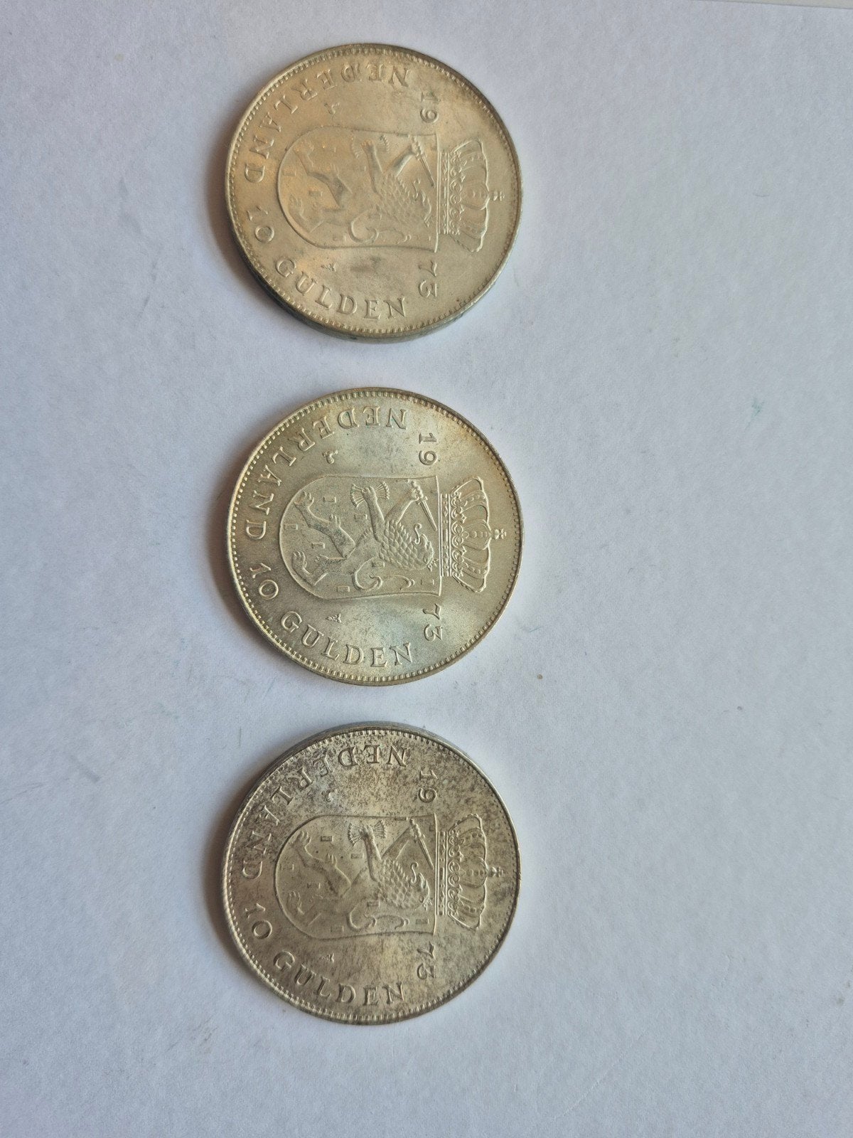 Drie zilveren 10 gulden munten 1973 Juliana, Ophalen of Verzenden, Koningin Juliana, 10 gulden, Setje