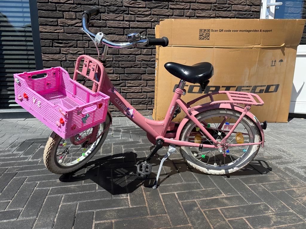 Alpina Clubb 16 inch kinderfiets - Roze, Ophalen, Gebruikt, Terugtraprem, 16 tot 20 inch