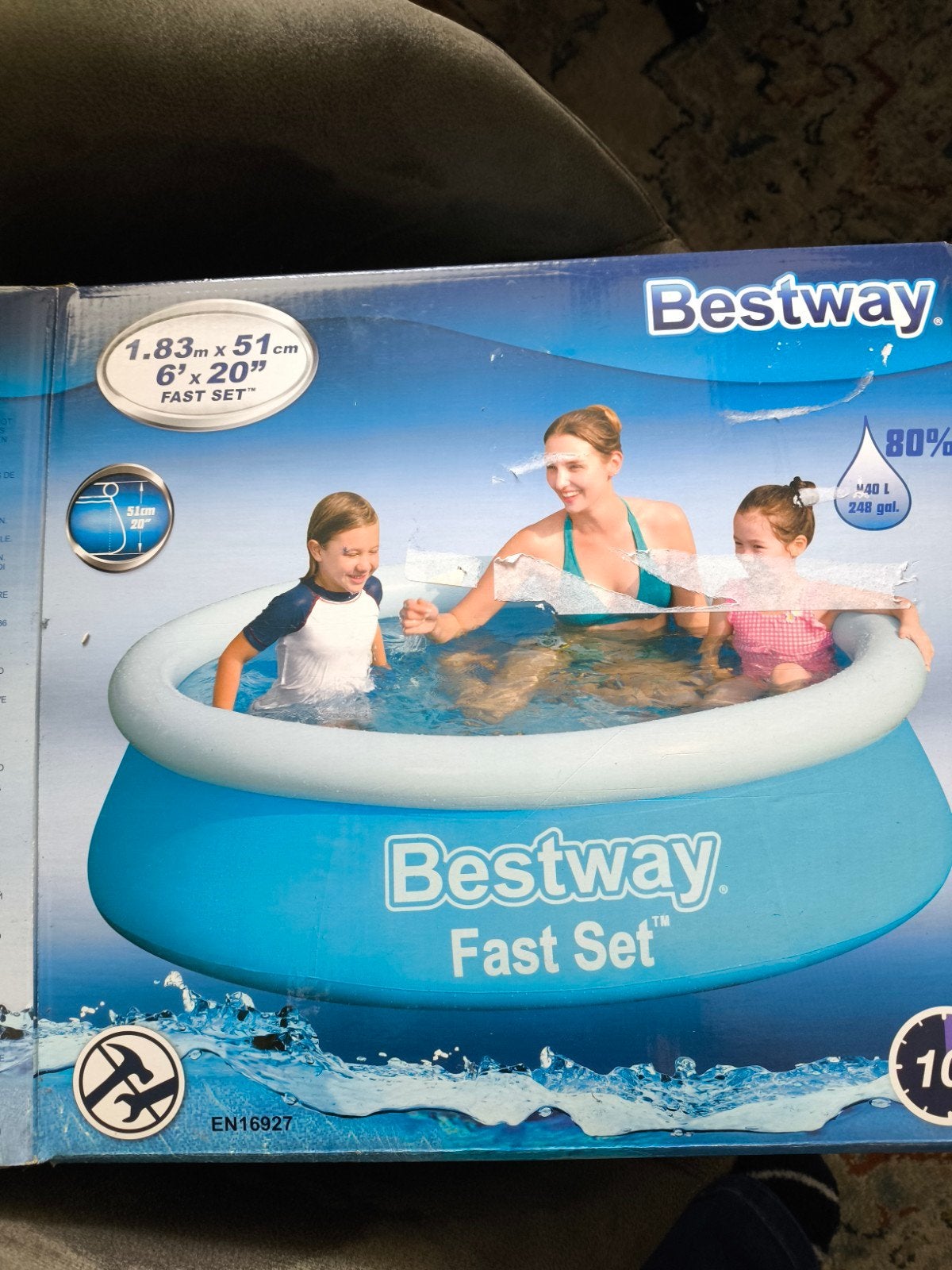 Bestway Fast Set Opblaaszwembad 1.83m x 51cm, Minder dan 80 cm, Opblaaszwembad, Rond, Ophalen of Verzenden