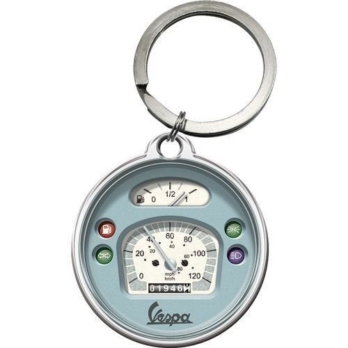 Vespa Scooter tacho reclame sleutelhanger van metaal deco, Ophalen of Verzenden, Nieuw, Auto's