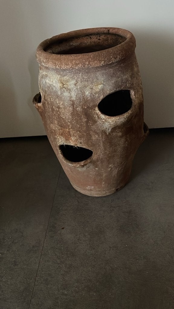 Terracotta aardbeienpot, Ophalen, Gebruikt, Rond, Terracotta