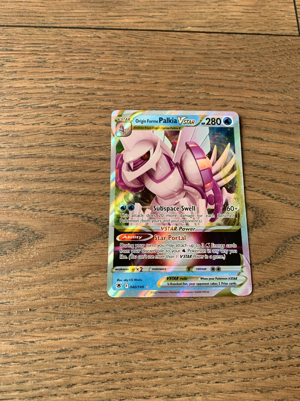 Origin Forme Palkia VSTAR Pokémon Kaart 040/189, Ophalen of Verzenden, Zo goed als nieuw, Losse kaart