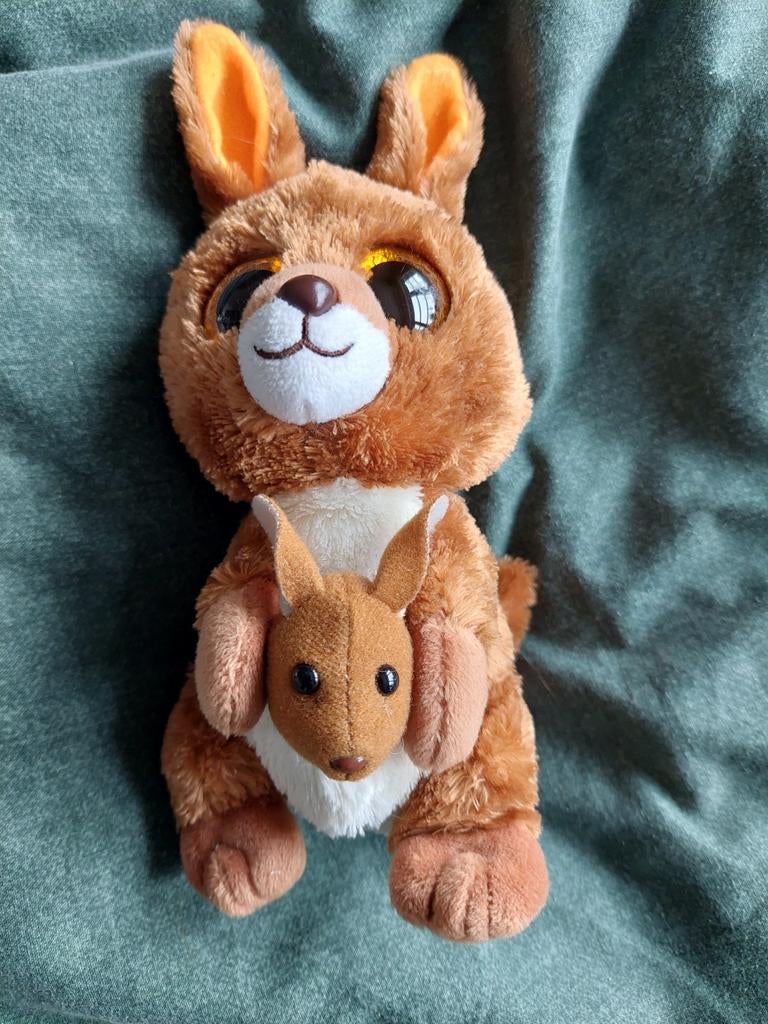 Ty Beanie Boo Kipper Kangoeroe met baby knuffel, Overige typen, Ophalen of Verzenden, Klein (minder dan 20 cm), Bruin