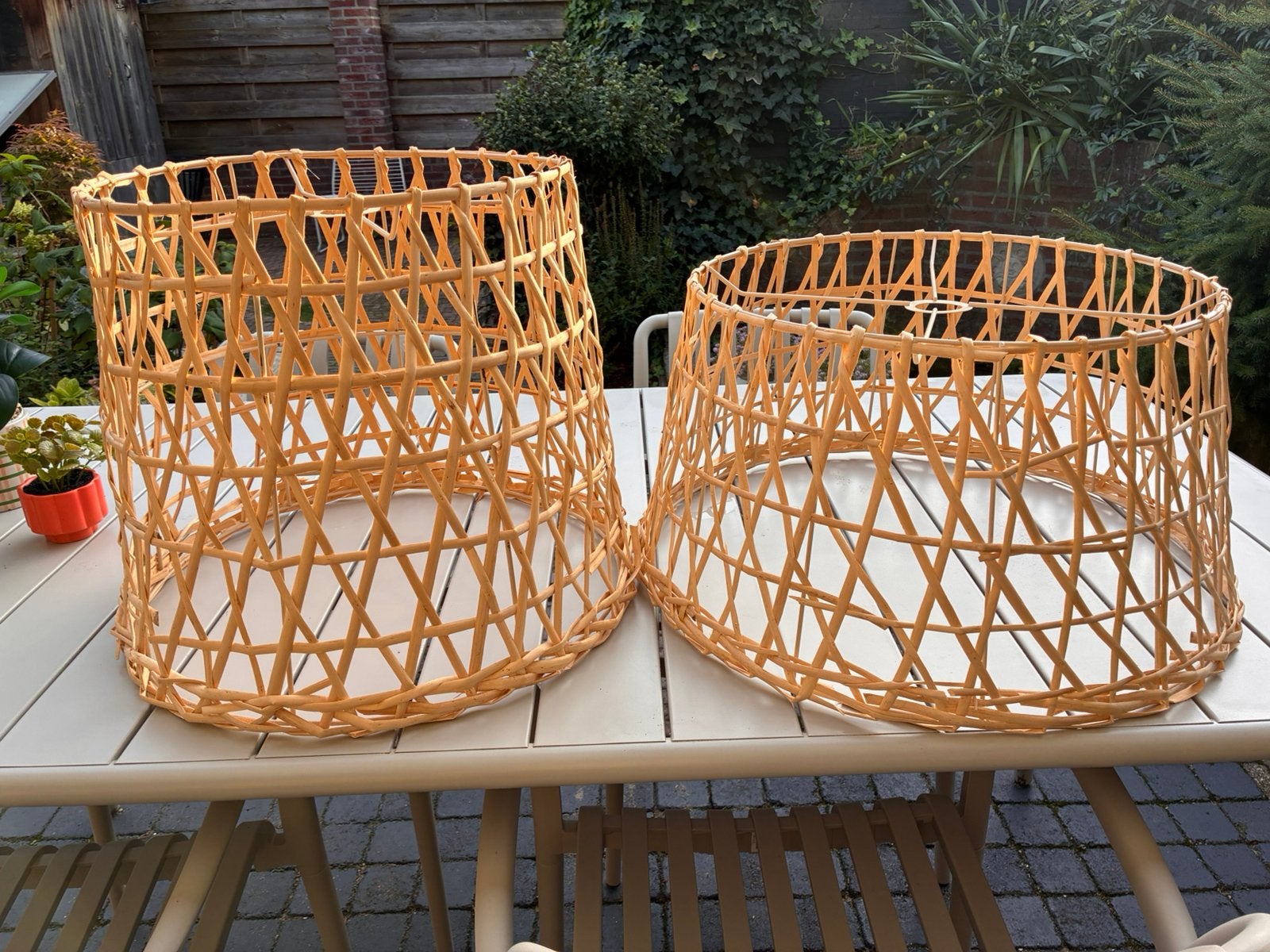 2 lampekappen/ hang, Ophalen of Verzenden, Zo goed als nieuw, Natuurlijk materiaal, Scandinavish