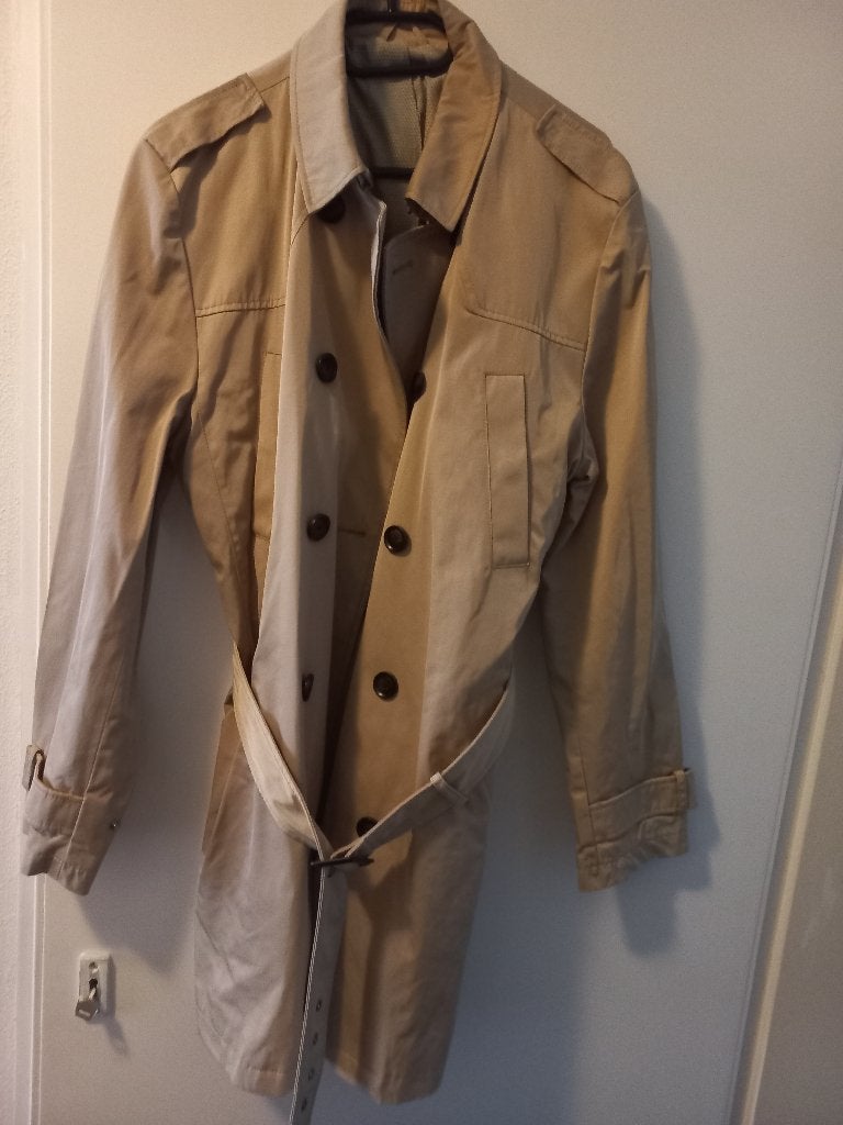 Angelo Litrico heren trenchcoat beige maat M, Ophalen, Angelo Litrico, Beige, Halswijdte 39/40 (M)