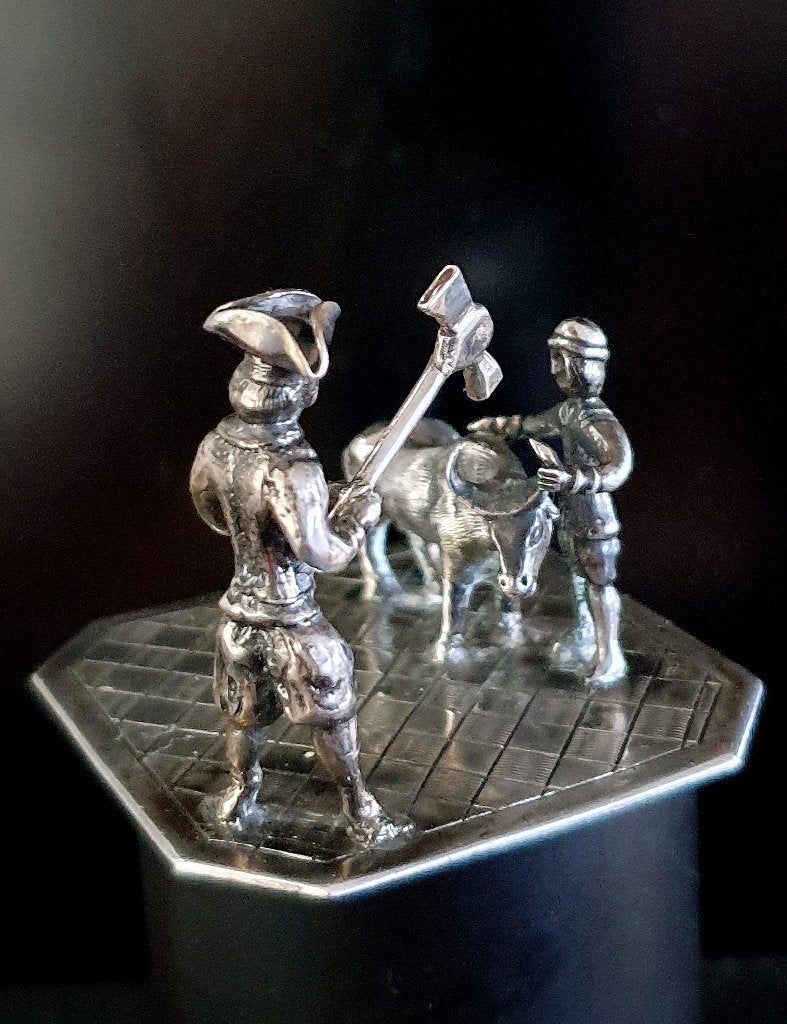 Antiek zilveren miniatuur KOEDODERS Amsterdam 1772, Ophalen of Verzenden, Zilver