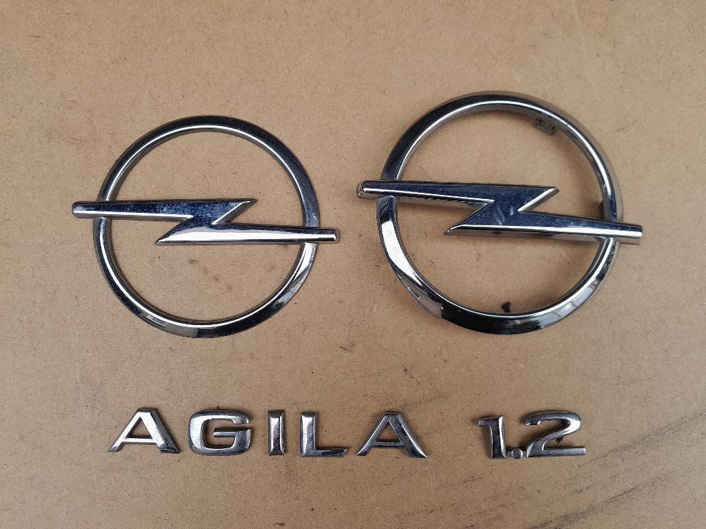 LOGO SET - Voorzijde + Achterkant - OPEL AGILA - Model: A, Verzenden