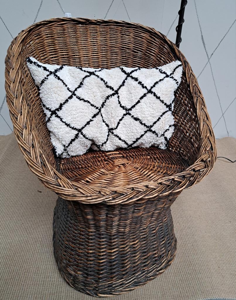 Vintage stoel fauteuil rotan in goede staat, Ophalen