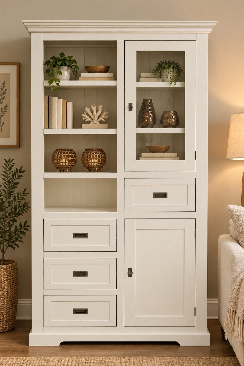 Vitrine kast wit, Huis en Inrichting, Ophalen, 200 cm of meer, Nieuw, 50 tot 100 cm