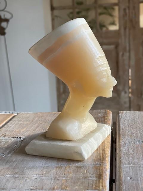 Vintage marmeren buste koningin Nefertiti / farao Egypte, Antiek en Kunst, Ophalen